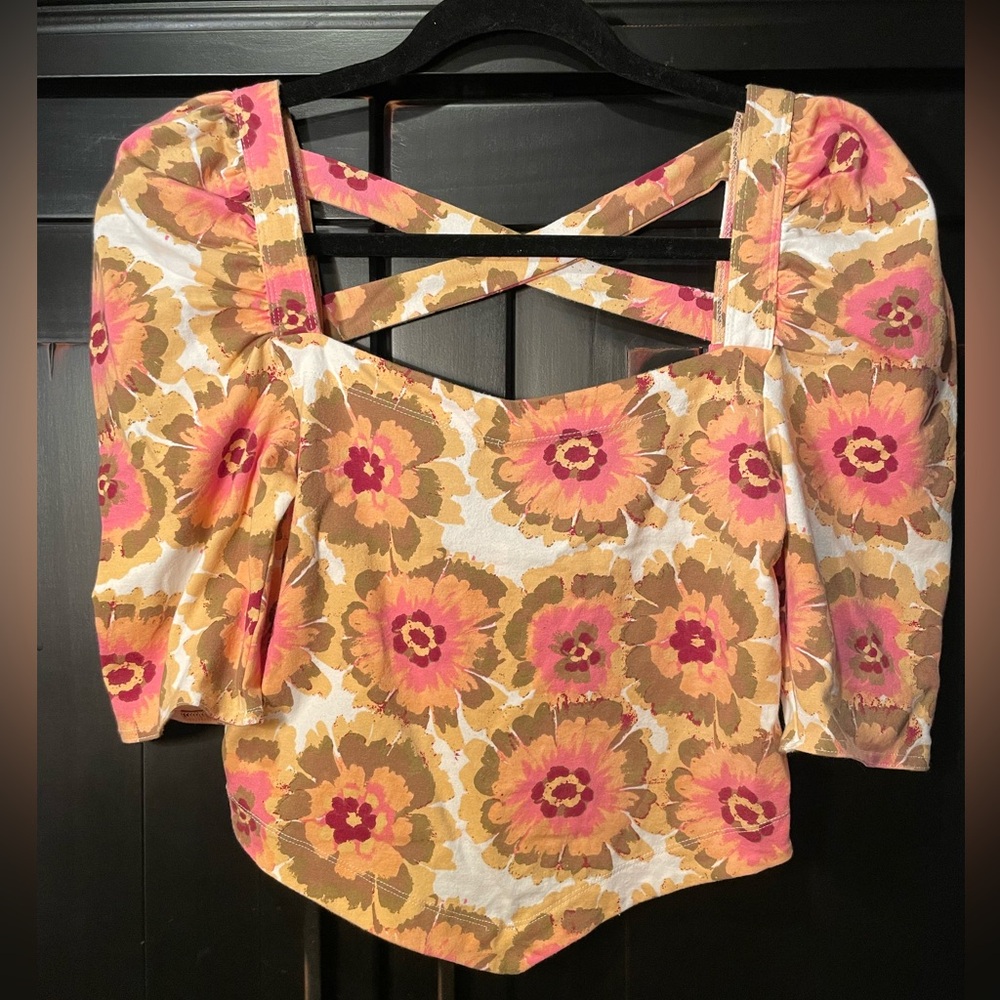 Free People Floral Crop Top Size S